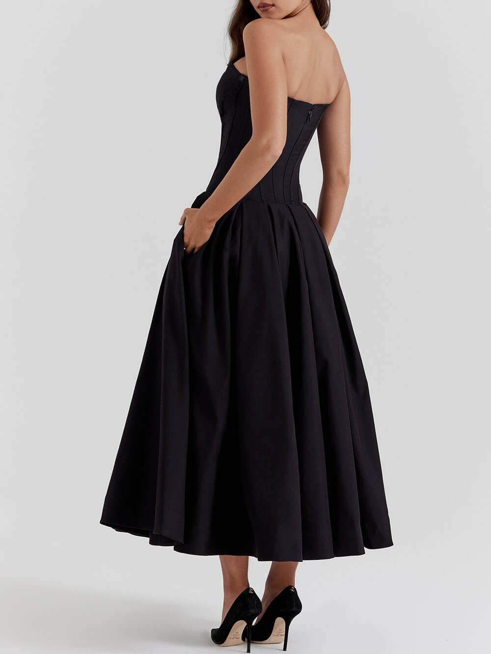 Classic Nights Strapless Midi Dress