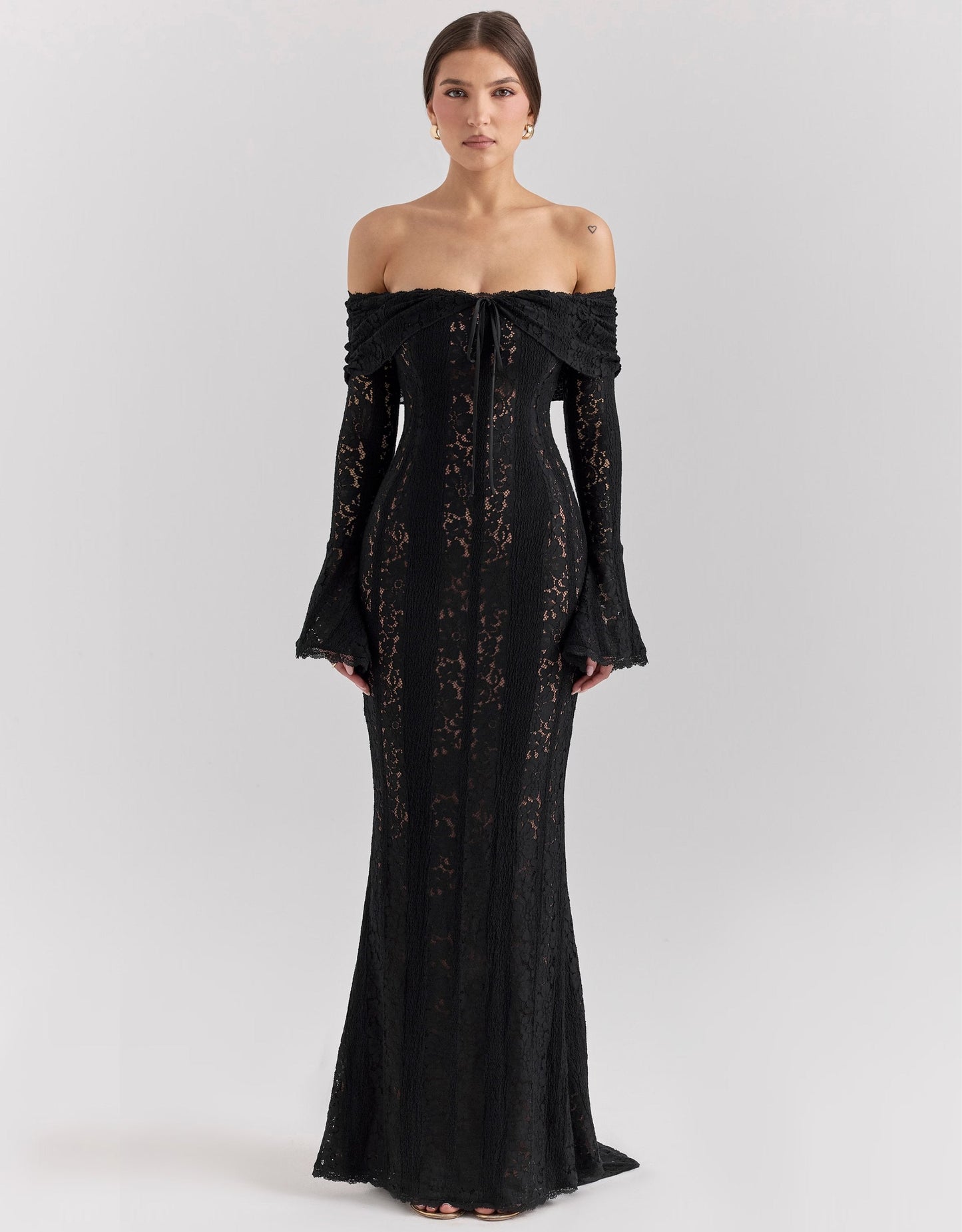 Isadora™ | Lace Off Shoulder Cutout Maxi Dress