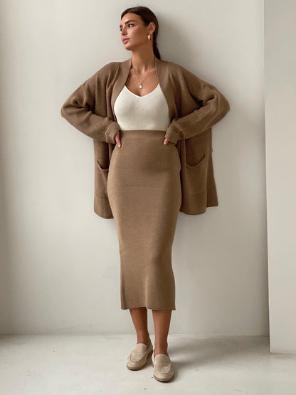 Mara - Knit Cardigan & Skirt Set