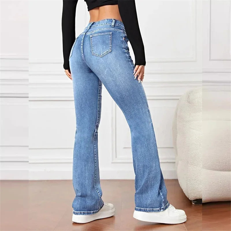 Emily™ | Vintage flare jeans with mid-rise waistband